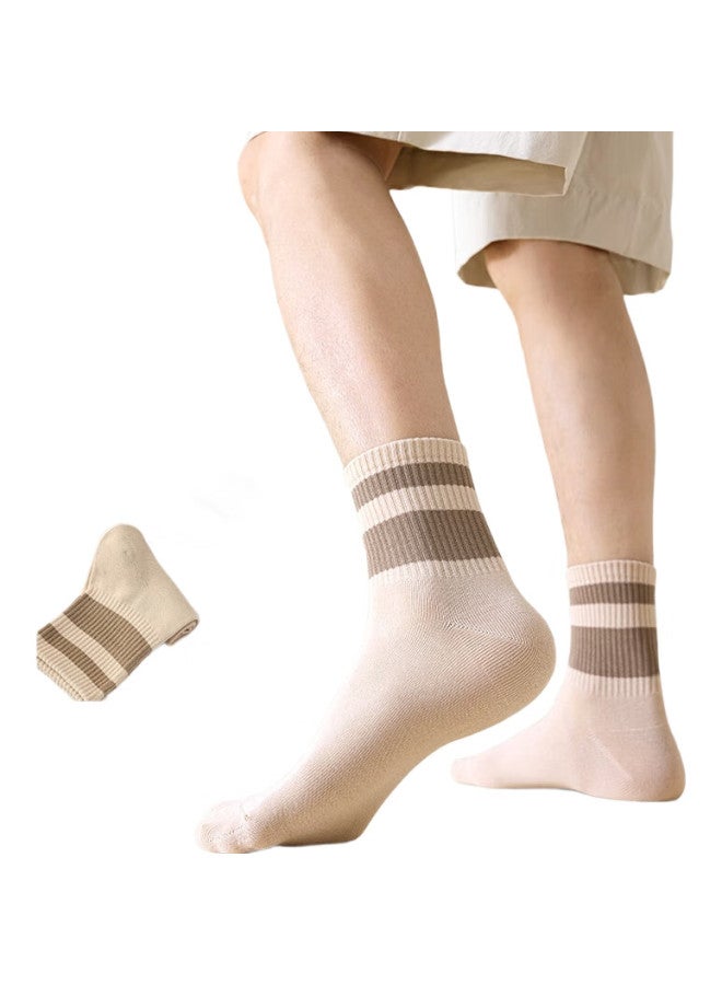 COTTON Men'S Mid-Calf Socks, Spring And Autumn Season, 100% Pure Cotton, 7A Grade Antibacterial And Odor-Resistant, Breathable Long Socks, 6 Pairs - Image 2