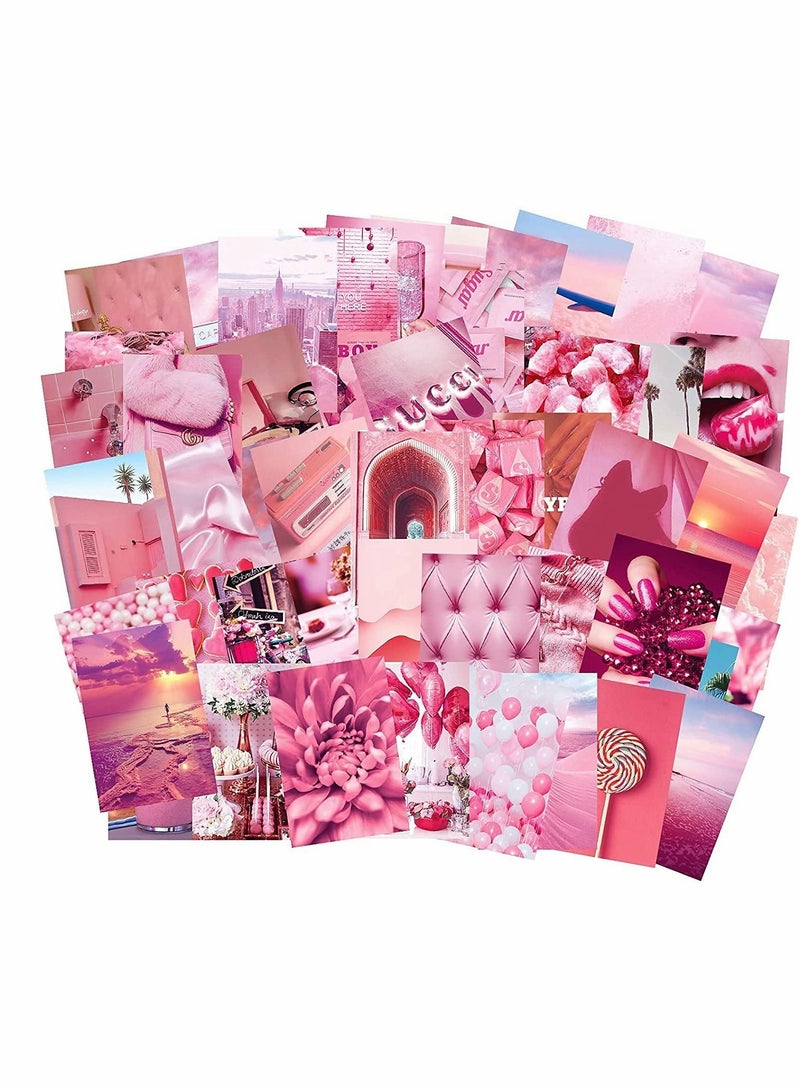 Captaintech Wall Collage Kit,  Wall Collage Kit Aesthetic Room Decor, Pink Posters for Room Aesthetic, Wall Decor Aesthetic, 50PCS 4x6 Inch Room Decor Pictures for Bedroom Wall Decor for Teen Girls - Image 4