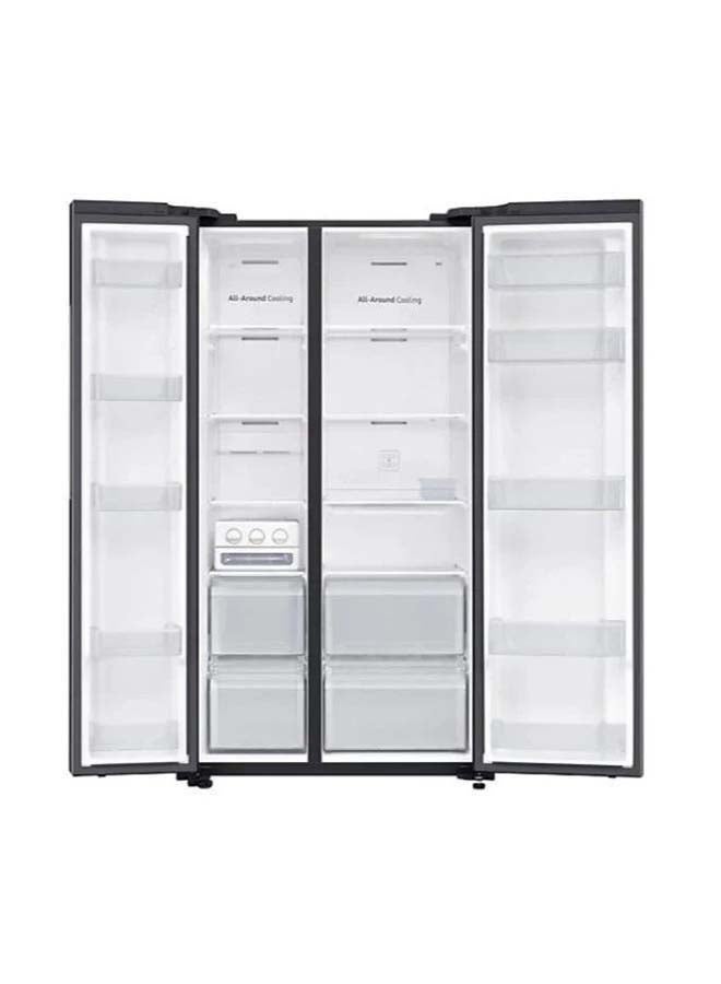 Samsung 647L Net Capacity, Side by Side Refrigerator with Digital Inverter Technology, All-around Cooling, Power Cool 200 W RS62R5001B4 Black - Image 4