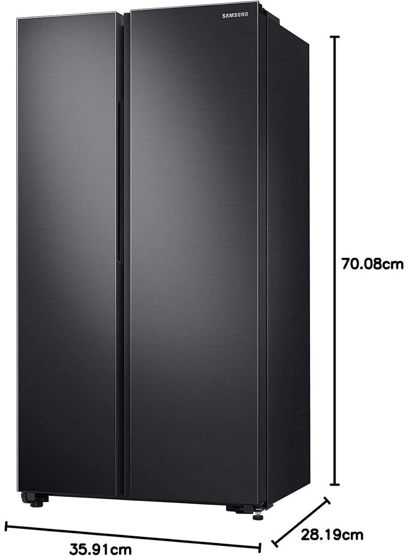Samsung 647L Net Capacity, Side by Side Refrigerator with Digital Inverter Technology, All-around Cooling, Power Cool 200 W RS62R5001B4 Black - Image 2