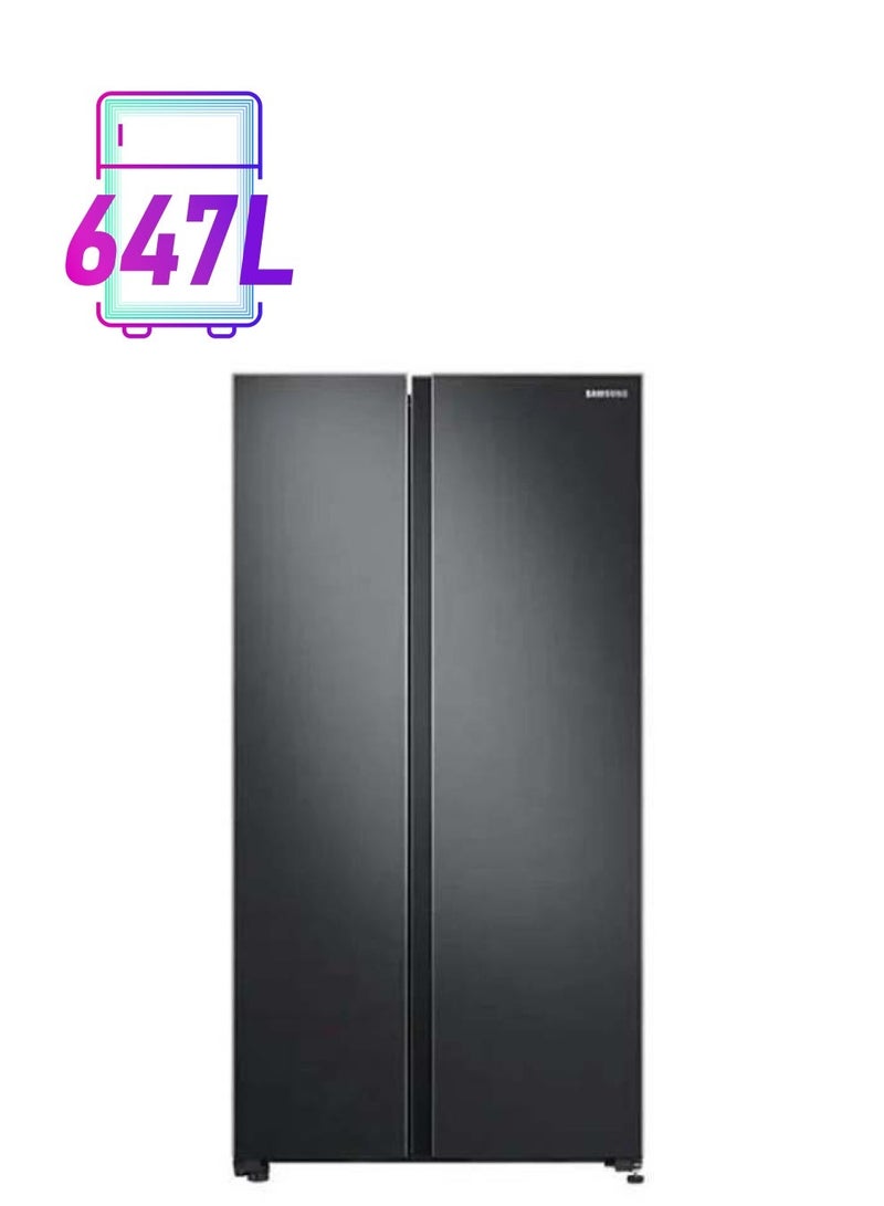 Samsung 647L Net Capacity, Side by Side Refrigerator with Digital Inverter Technology, All-around Cooling, Power Cool 200 W RS62R5001B4 Black - Image 1