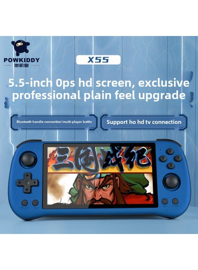 Powkiddy Bubble Machine Hall X55 Game Machine Large Screen 5.5 Inch Open Source Handheld Arcade PS HD Game Machine-Product Color:Standard (without Card)-Model:X55 Green (english Version) 【free Tempered Film】 - Image 2