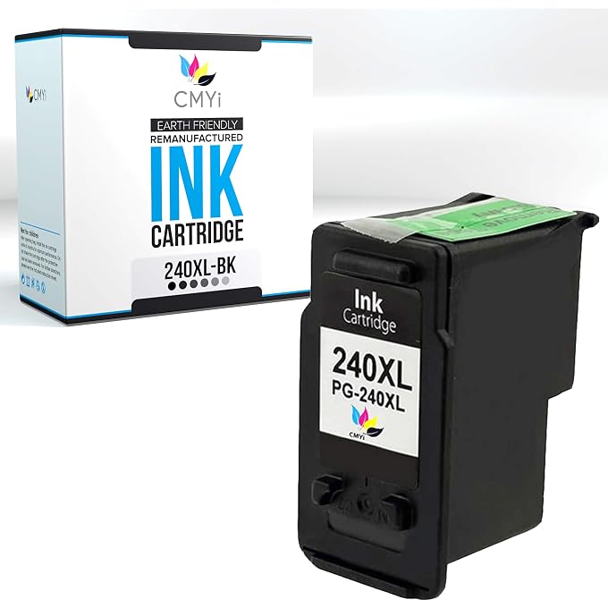 240XL Black Replacement Ink Cartridge for PIXMA MG2120, MG2140, MG2220, MG3120, MG3122, MG3140, MG3200, MG3220, MG3222, MG3500, MG3520, MG3522, MG3620, MG4120, MG4140, MG4220, MX372, MX392
