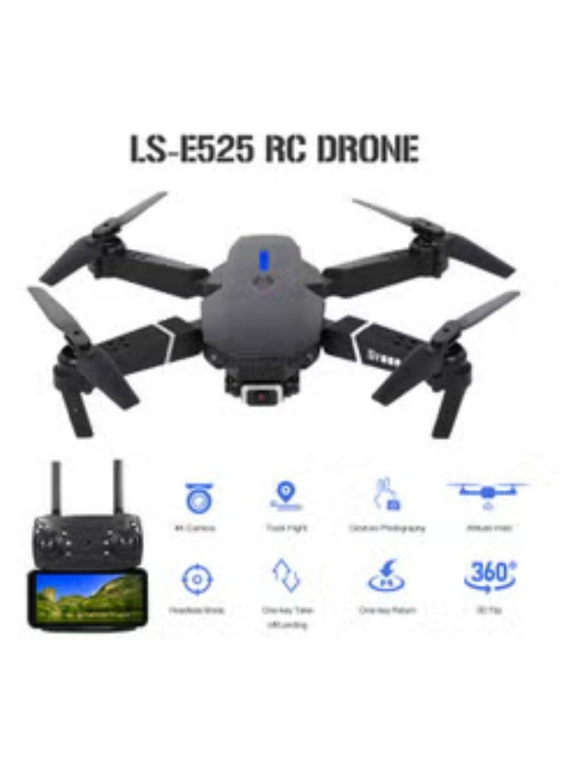ماركة غير محددة - LS-E525 RC طائرة بدون طيار مع كاميرا 4K بدون طيار كاميرا مزدوجة واي فاي FPV بدون طيار وضع بدون رأس، تثبيت الارتفاع، صورة فيديو، مسار الطيران، 3D Filp RC Quadcopter أسود 21.5 * 7 * 18 سم 3 بطاريات - Image 1