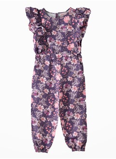 Jelliene Blooming Fun: Girls' Viscose Floral Print Jumpsuit  - Image 1
