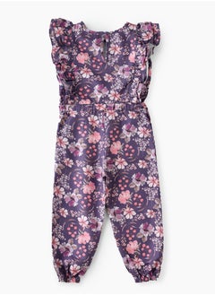 Jelliene Blooming Fun: Girls' Viscose Floral Print Jumpsuit  - Image 2