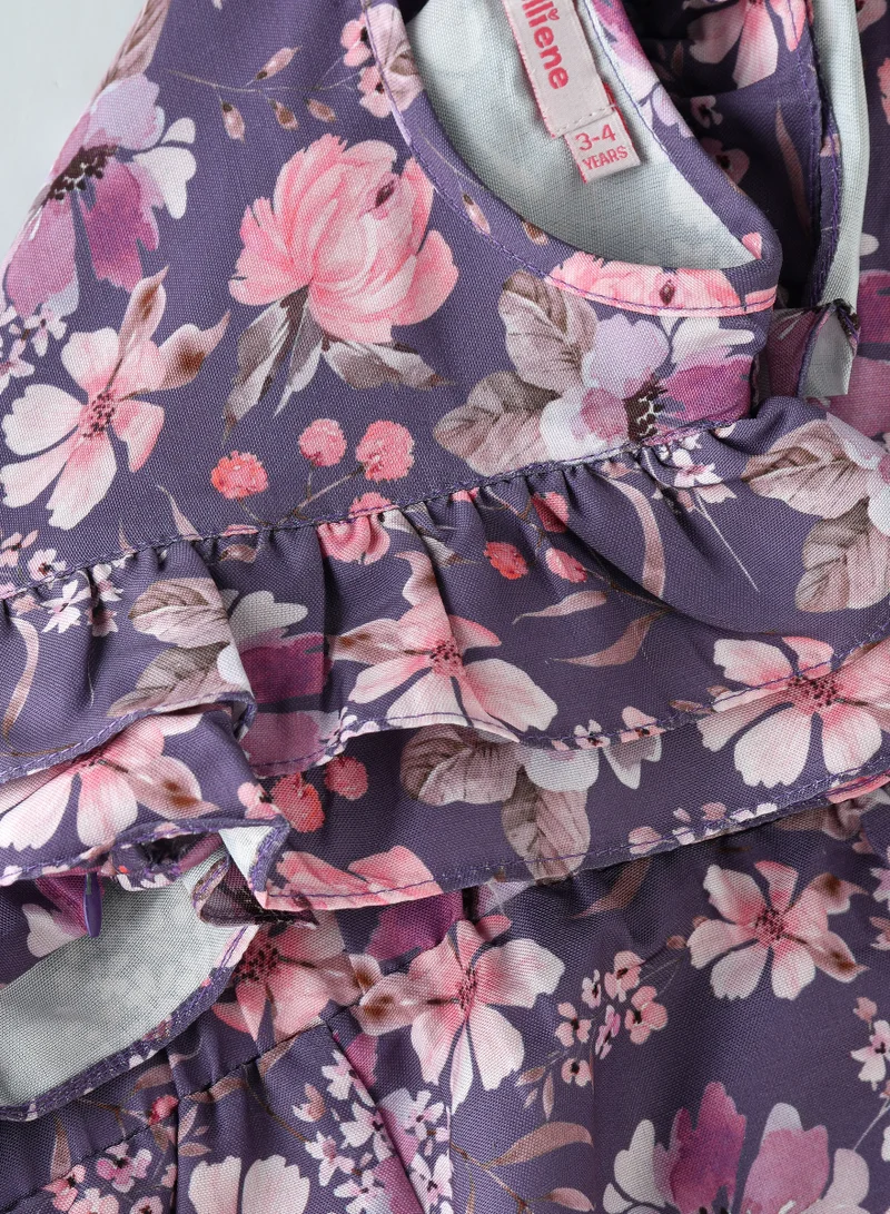 Jelliene Blooming Fun: Girls' Viscose Floral Print Jumpsuit