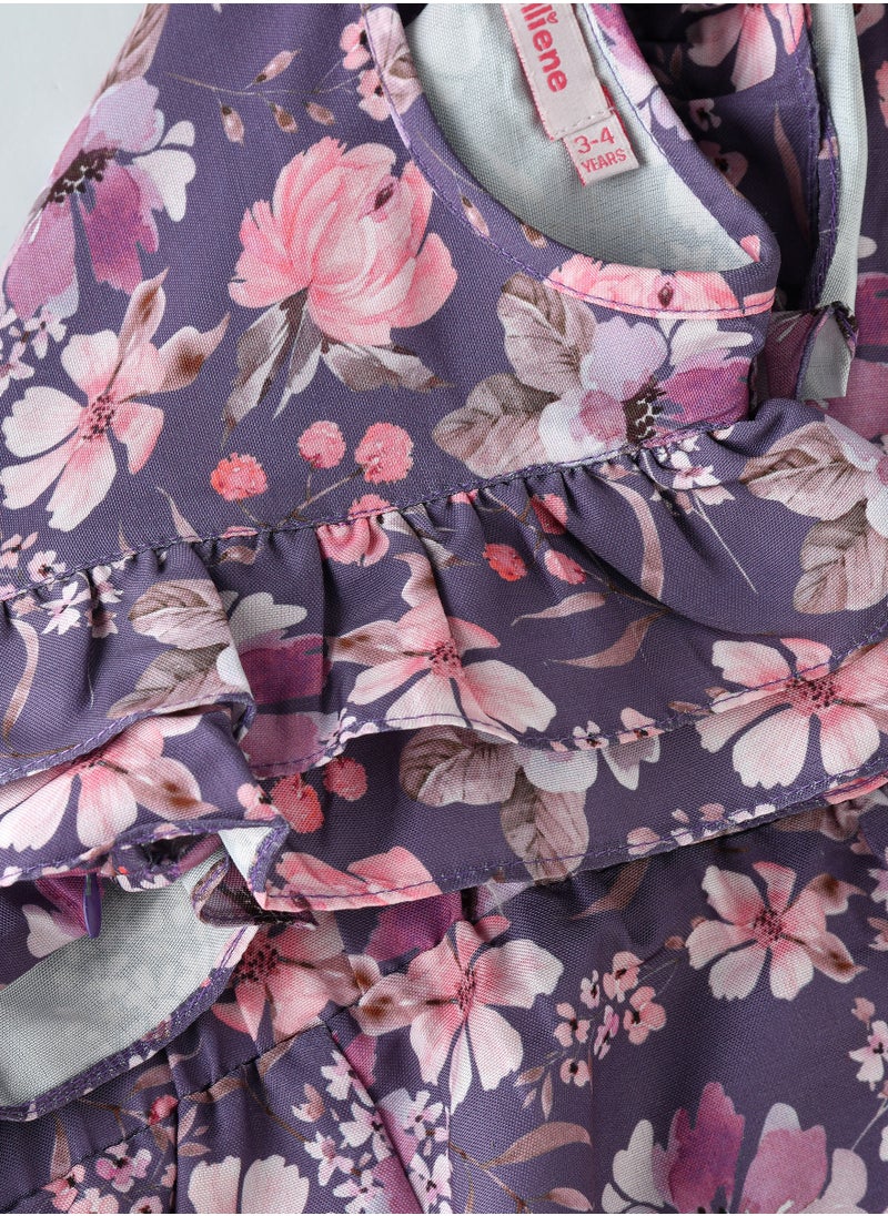 Jelliene Blooming Fun: Girls' Viscose Floral Print Jumpsuit  - Image 4