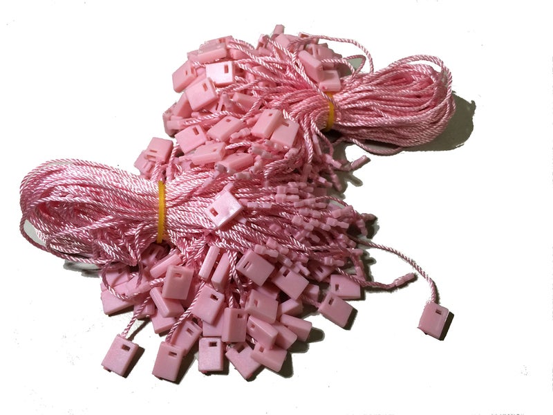 Kang Yuan 7 inch 1000 Pcs Hang Tag Nylon String Snap Lock Pin Loop Fastener Hook Ties Pink