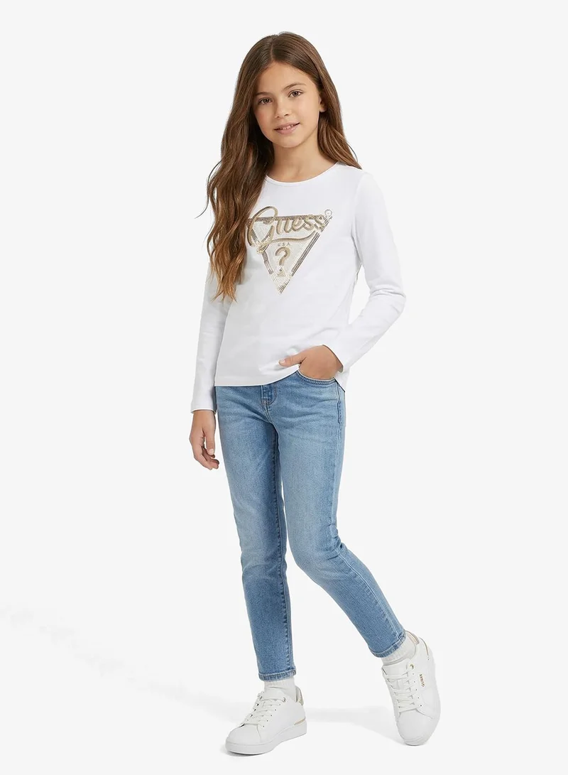 GUESS Kids Slogan Crew neck T-Shirt