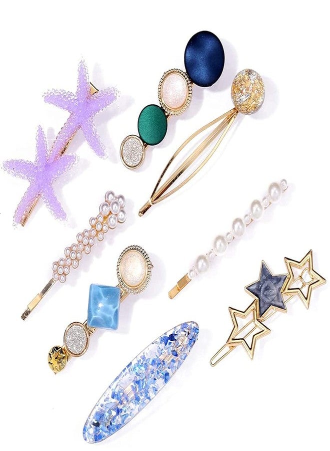 Aliza Korean Style Pearl Barrettes Women's Set Hairpin Korean Style Hair Clip Marble Alligator bobby pins Duckbilled Headdress Jewelry Hair Accessories set (21 Pcs) - Image 5