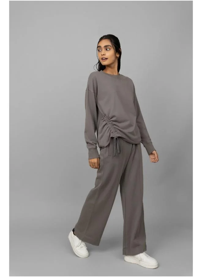 نسيسيرا Grey Terry Ruched Co-ord Set