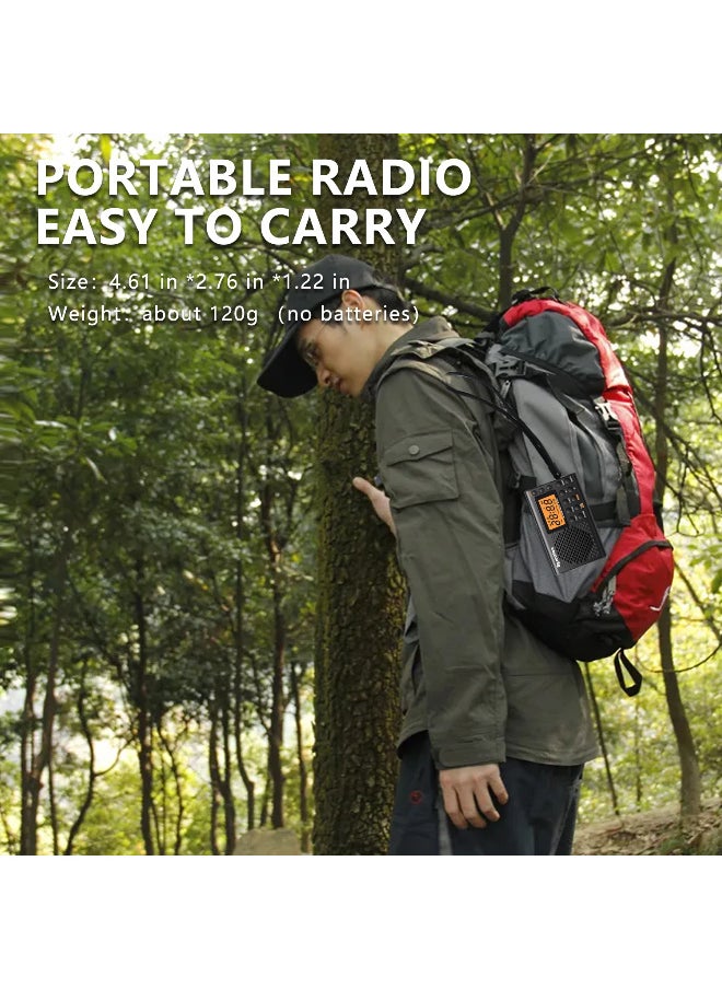 Generic - AM/FM/Shortwave Portable Radio, Battery Operated Pocket Radio, Large Digital Display, Clock Radio with Alarm and Sleep Function, Earphone Included - Image 1