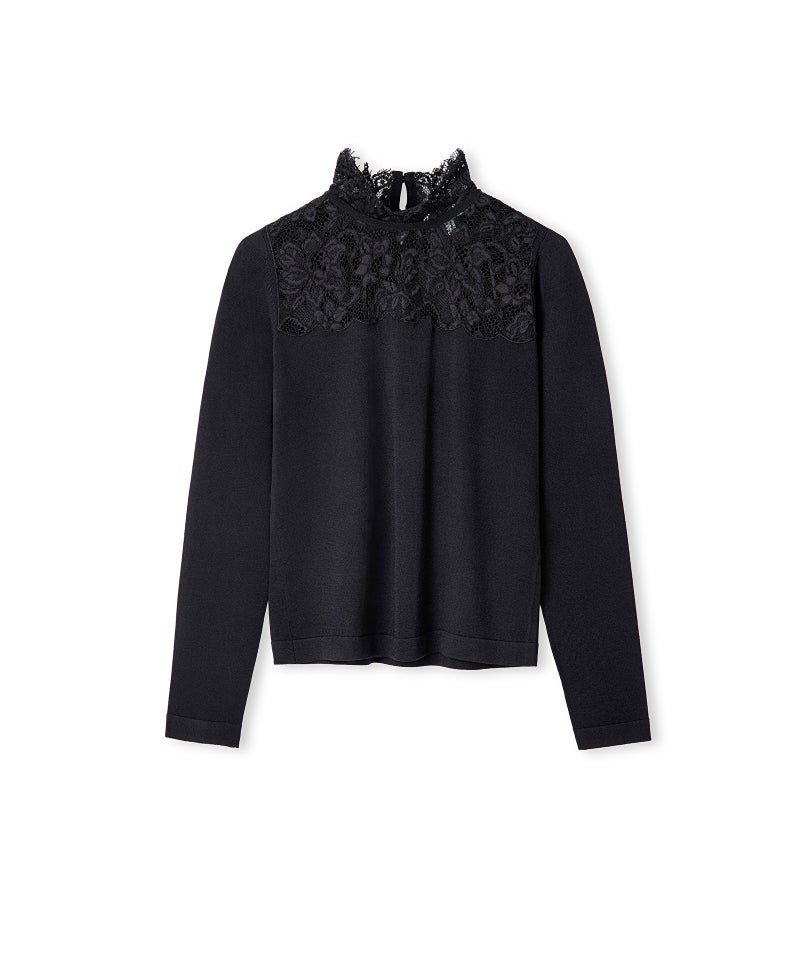 Ipekyol Lace-Trim Knit Top - Image 5