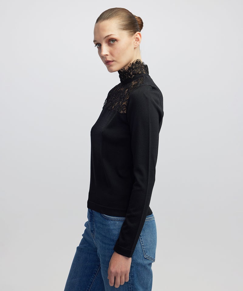 Ipekyol Lace-Trim Knit Top - Image 3