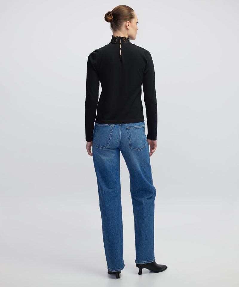 Ipekyol Lace-Trim Knit Top - Image 4