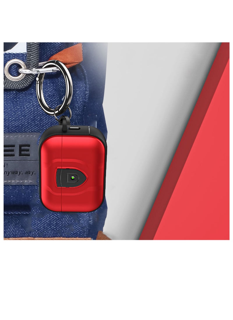 YONK - Compatible with AirPods Pro 2nd Generation Full Body Rugged Hard Shell Protective Case Cover With Keychain Designed for AirPods Pro 2 (2022) Red Black - Image 1