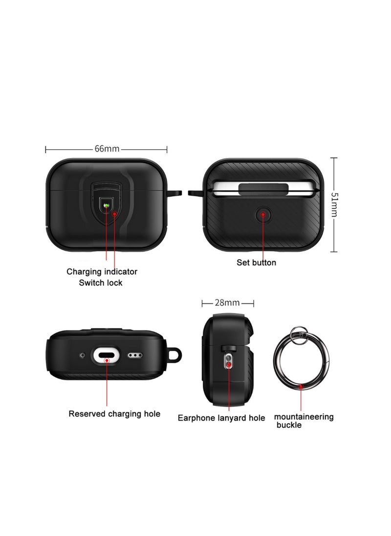 YONK - Compatible with AirPods Pro 2nd Generation Full Body Rugged Hard Shell Protective Case Cover With Keychain Designed for AirPods Pro 2 (2022) Red Black - Image 1