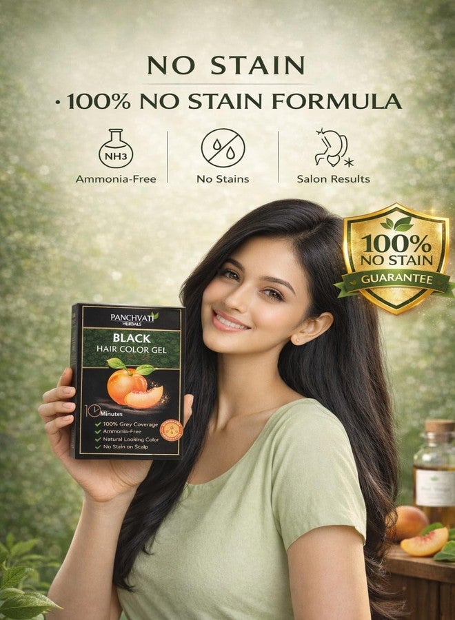 Panchvati Herbals Fruit Vinegar Hair Color Gel, Black, Ammonia Free, Permanent, 250ml (25ml x 10 Pouch), for Men & Women - Image 5
