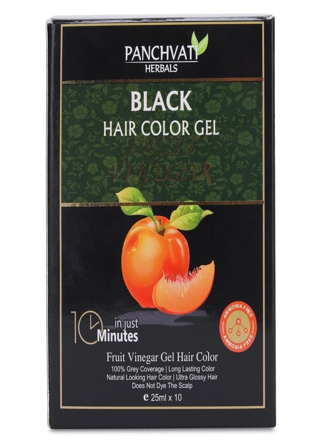 Panchvati Herbals Fruit Vinegar Hair Color Gel, Black, Ammonia Free, Permanent, 250ml (25ml x 10 Pouch), for Men & Women - Image 2