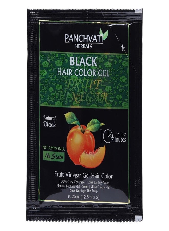 Panchvati Herbals Fruit Vinegar Hair Color Gel, Black, Ammonia Free, Permanent, 250ml (25ml x 10 Pouch), for Men & Women - Image 3