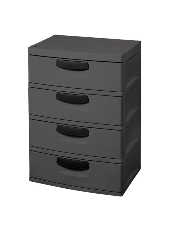 ستيريليت وحدة تخزين مستطيلة قائمة بذاتها 4 أدراج رمادي وأسود 35.75 x 25.6 x 19.25 بوصة 5289467