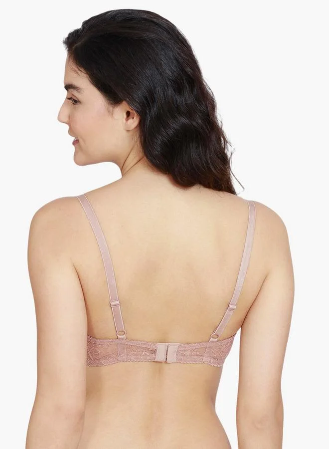 Zivame Zivame Lace Panel Padded Demi Bra