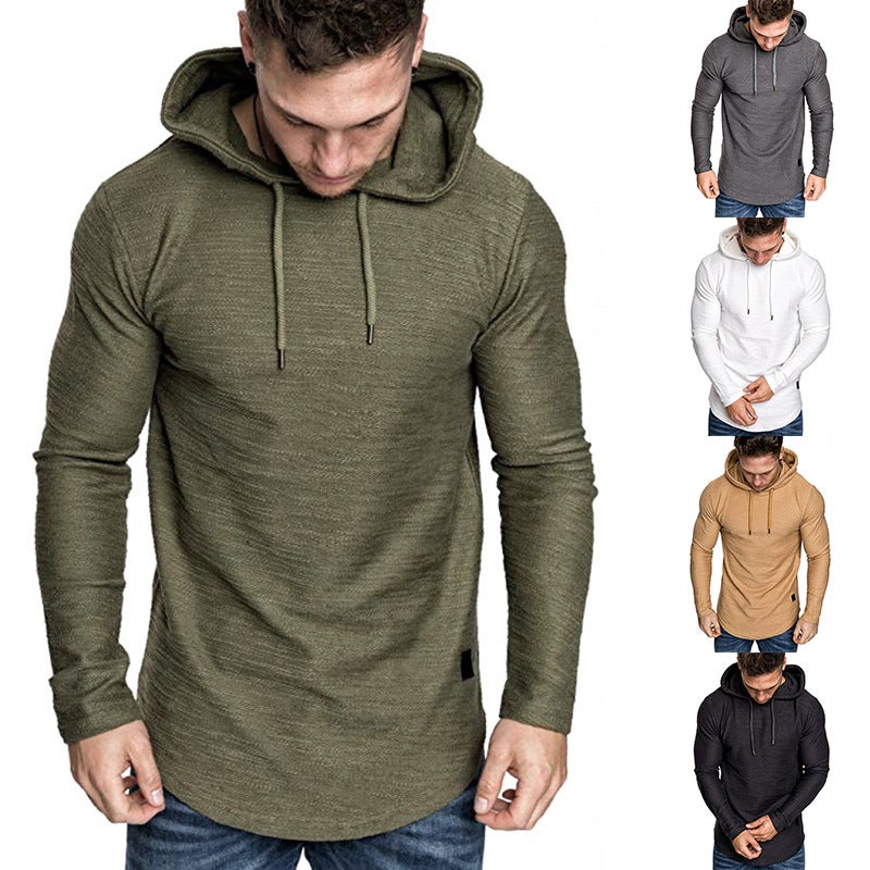 Cross-border 2025 New Hooded Sweater Men's Long-sleeved T-shirt European Size Casual T-shirt Men's Pullover T-shirt Top - Image 5
