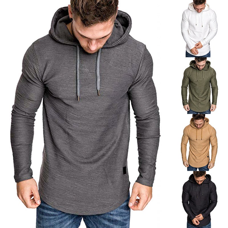 Cross-border 2025 New Hooded Sweater Men's Long-sleeved T-shirt European Size Casual T-shirt Men's Pullover T-shirt Top - Image 4
