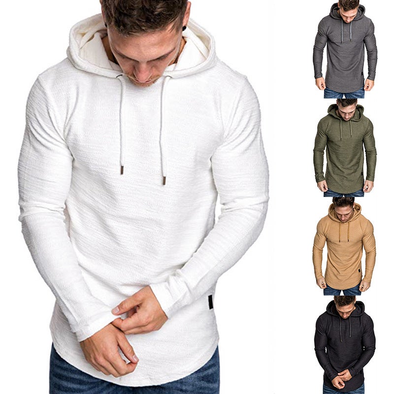 Cross-border 2025 New Hooded Sweater Men's Long-sleeved T-shirt European Size Casual T-shirt Men's Pullover T-shirt Top - Image 3