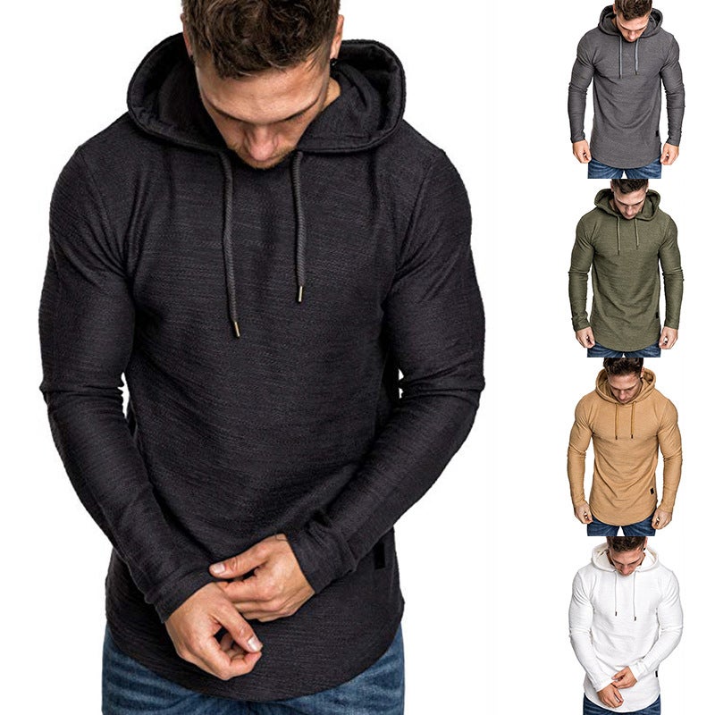 Cross-border 2025 New Hooded Sweater Men's Long-sleeved T-shirt European Size Casual T-shirt Men's Pullover T-shirt Top - Image 2