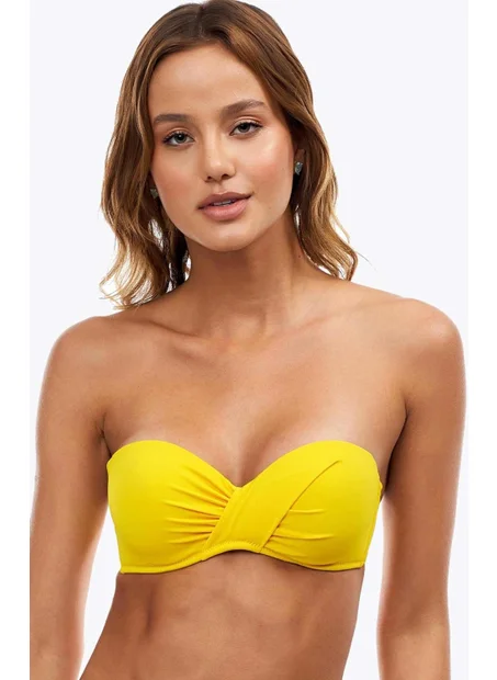 Ayyıldız 63549 Yellow Strapless Bikini Top