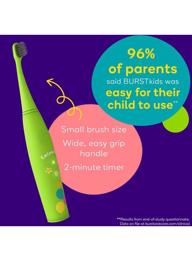 BURST Genuine Replacement Heads for Kids Electric Toothbrush (Green/3 Pack) | Perfect Fit | Ultra Soft Bristles | 9 Months of Supply - Image 5