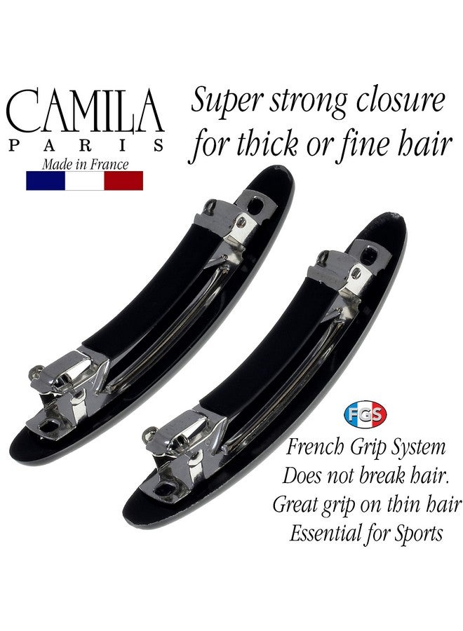 CAMILA Paris Cp2882/2 French Hair Barrette Clip For Girls Black Small 2.5 Inch Set Of 2 Strong Hold Grip Hair Clips For Women No Slip And Durable Styling Girls Hair Accessories Made In France - Image 5