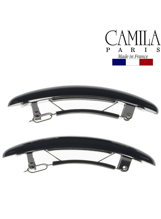 CAMILA Paris Cp2882/2 French Hair Barrette Clip For Girls Black Small 2.5 Inch Set Of 2 Strong Hold Grip Hair Clips For Women No Slip And Durable Styling Girls Hair Accessories Made In France - Image 3
