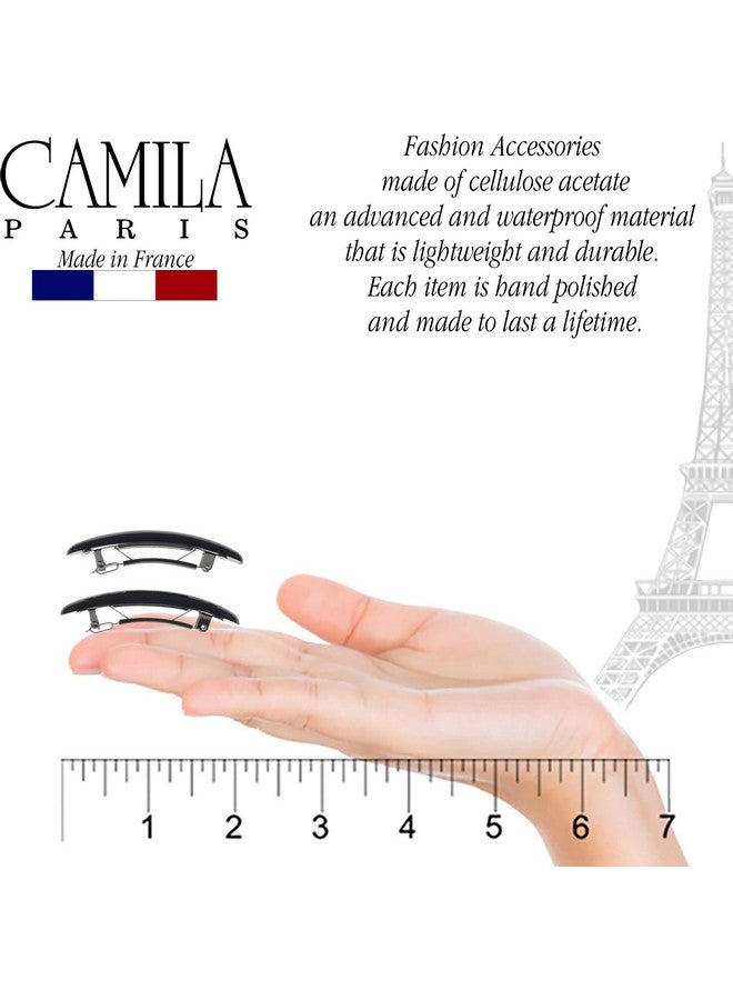 CAMILA Paris Cp2882/2 French Hair Barrette Clip For Girls Black Small 2.5 Inch Set Of 2 Strong Hold Grip Hair Clips For Women No Slip And Durable Styling Girls Hair Accessories Made In France - Image 4