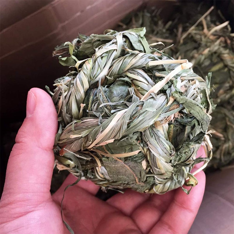 Hamiledyi Rabbit Chew Ball Timothy Grass Grinding Small Animal Activity Play Chew Toys for Bunny Rabbits Hamster Guinea Pigs Gerbils - Image 3