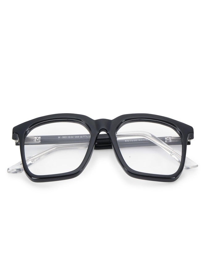 AEC Magna Blue Light Blocking Glasses Zero Power Computer Glasses BlueRazr Lenses Anti Glare Lightweight UV Protection Full Rim Square Eyeglasses for Men and Women | M8601 (Black/White) - Image 4