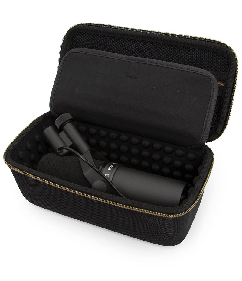 CASEMATIX Studio Case Compatible with Rode PodMic, Shure SM7B Microphone and Other Large Podcast Mics with XLR Recording Accessories - Includes Podcasting Mic Bag Only - Image 1