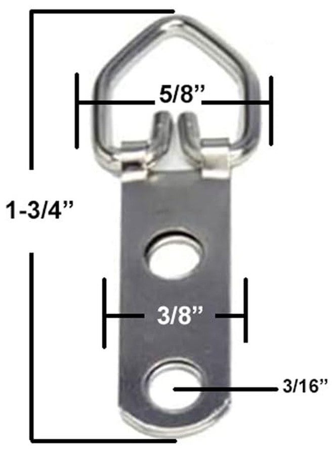 888 Corp 2 Hole Heavy Duty D Ring Picture Hanger with Screws - Pro Quality (100) - Image 2