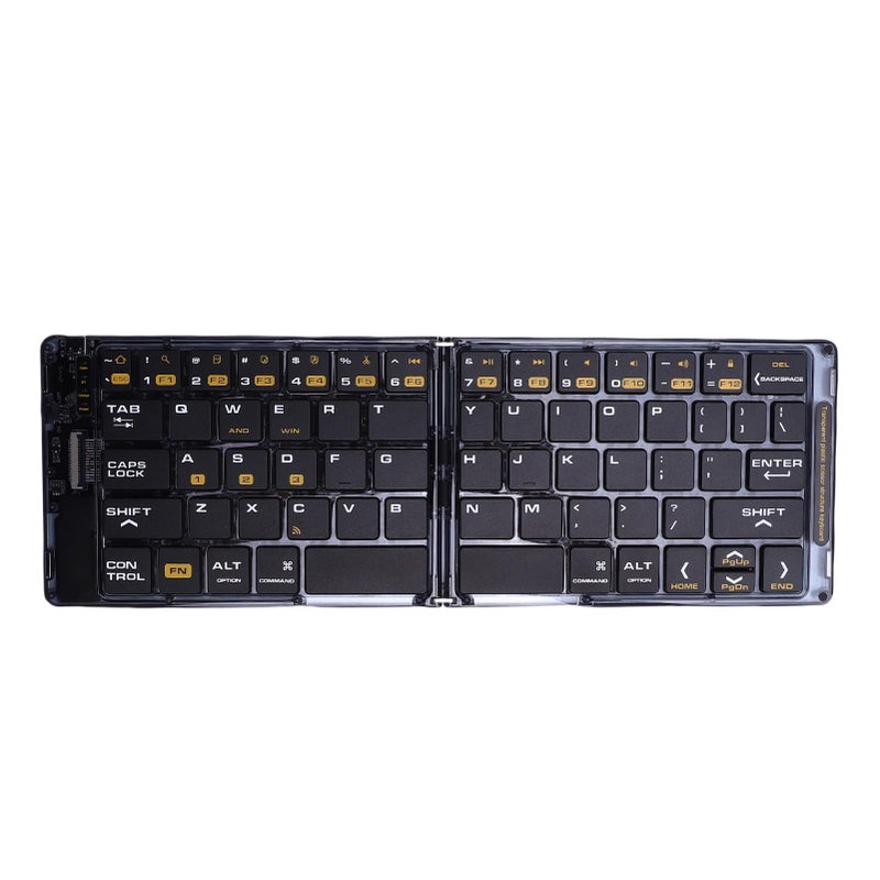 Keyboard for IOS Phone Laptop Tablet Transparent Rechargeable Portable Wireless Bluetooth Foldable Keyboard - Image 2