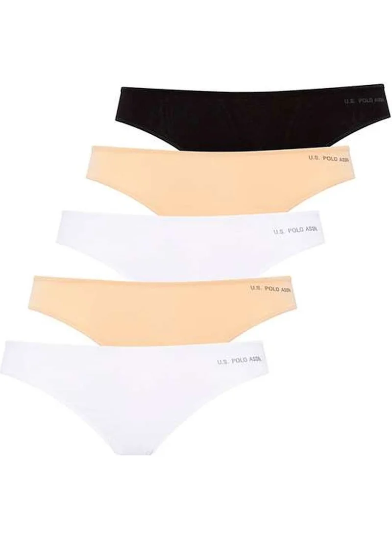 U.S. Polo Assn. 67005 Women's Black-Skin-White-Skin-White 5-Pack Elastic String