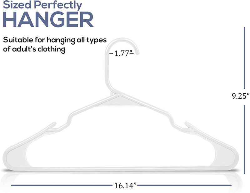 Zollyss Plastic Cloth Hangers for Clothes Hanging Wardrobe Hangers for Multipurpose Storage Saree Dress Shirt Pant Trouser Kids Clothes Hangers (10 Pcs, White) - Image 2