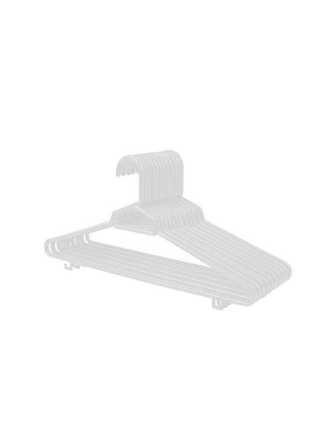 Ethic Solutions 12pcs of 17" Plastic Round Hangers – 17 Inch Length x 8.9 Inch Height – Durable Clothes Hangers for Shirts, Pants, Coats, Closet & Retail Use – White - Image 1