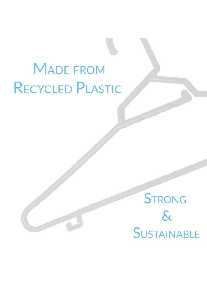 Ethic Solutions 12pcs of 17" Plastic Round Hangers – 17 Inch Length x 8.9 Inch Height – Durable Clothes Hangers for Shirts, Pants, Coats, Closet & Retail Use – White - Image 5