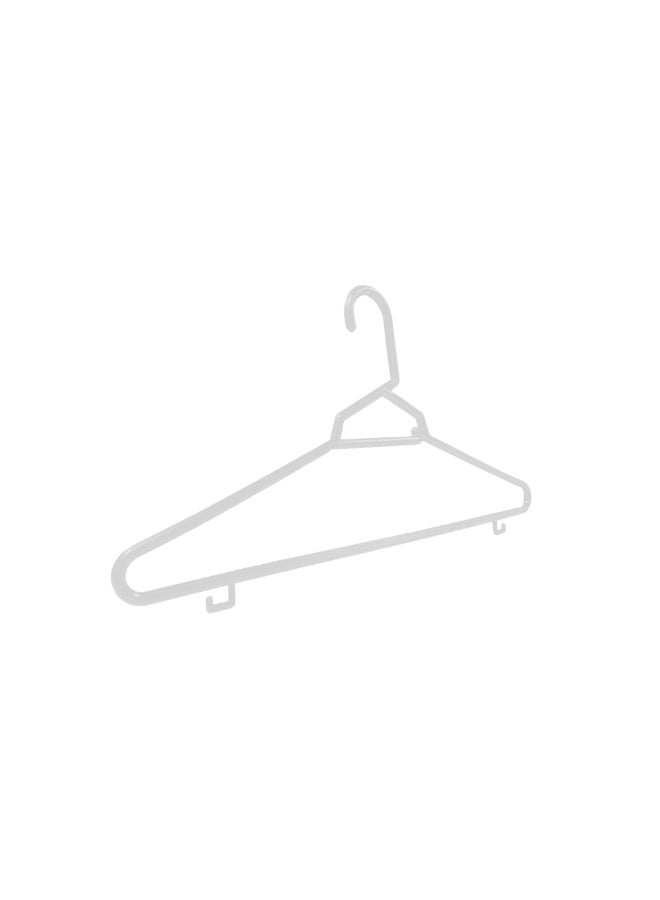 Ethic Solutions 12pcs of 17" Plastic Round Hangers – 17 Inch Length x 8.9 Inch Height – Durable Clothes Hangers for Shirts, Pants, Coats, Closet & Retail Use – White - Image 3