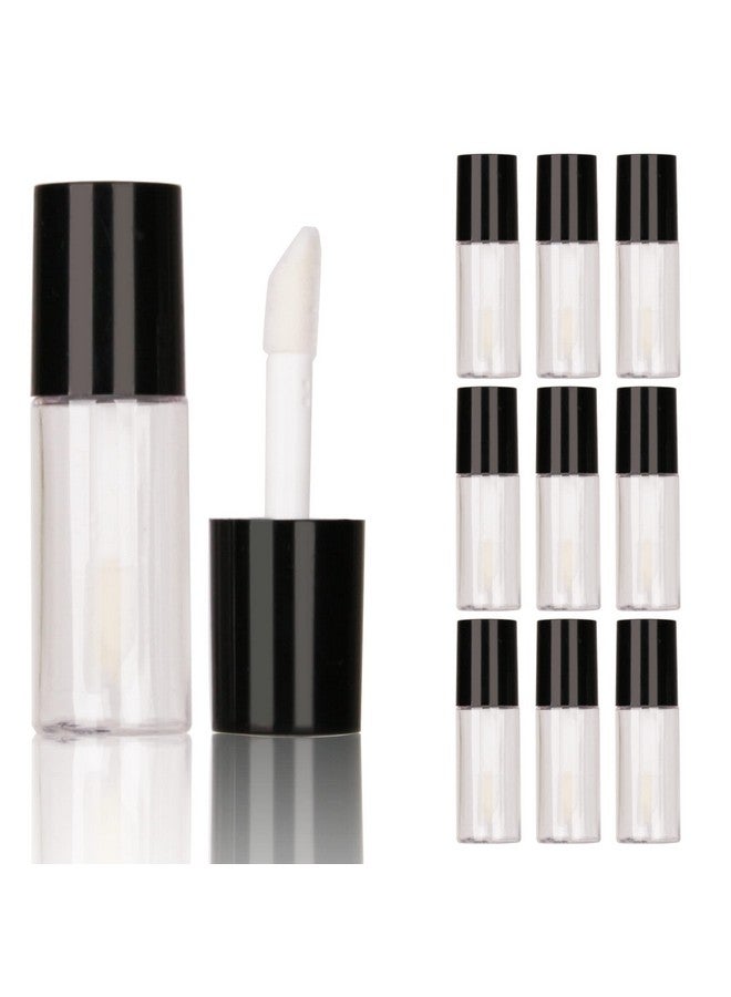 COSIDEA 10 Pcs Empty Round Plastic Black 3Ml Lip Gloss Tubes Mini Sample Size Lipgloss Tube0.1Oz Lip Oil Container Packing Bottle - Image 1
