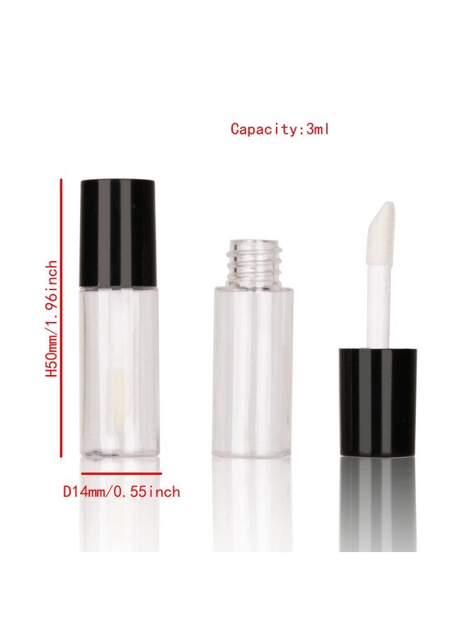 COSIDEA 10 Pcs Empty Round Plastic Black 3Ml Lip Gloss Tubes Mini Sample Size Lipgloss Tube0.1Oz Lip Oil Container Packing Bottle - Image 3