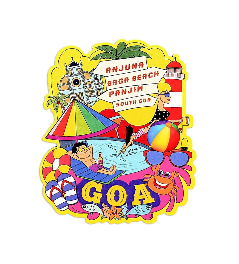 Gift Me Bazar Wooden Goa Fridge Magnet for Home Decoration Souvenir Fridge Magnets Refrigerator Door Decor Gifts