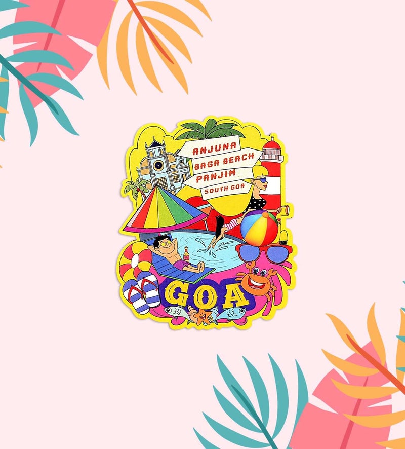 Gift Me Bazar Wooden Goa Fridge Magnet for Home Decoration Souvenir Fridge Magnets Refrigerator Door Decor Gifts